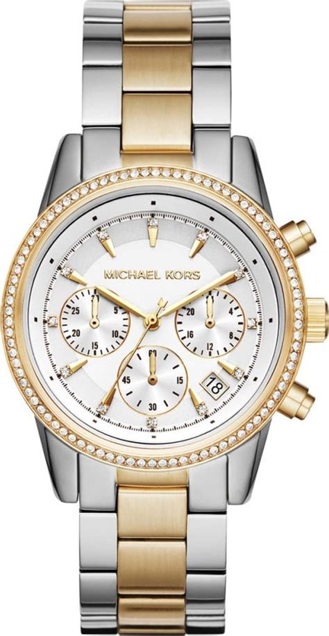 horloge michael kors 37mm gliter wijzer|Michael Kors Ritz Women's Watch, Stainless Steel and Pavé .